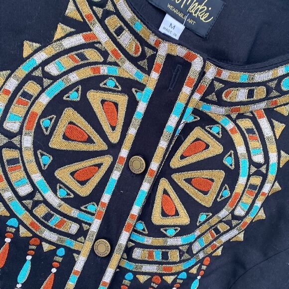 Vintage Bob Mackie Wearable Art  Top Dream Catcher Button Up NWT Sz M Y2K - Picture 3 of 11